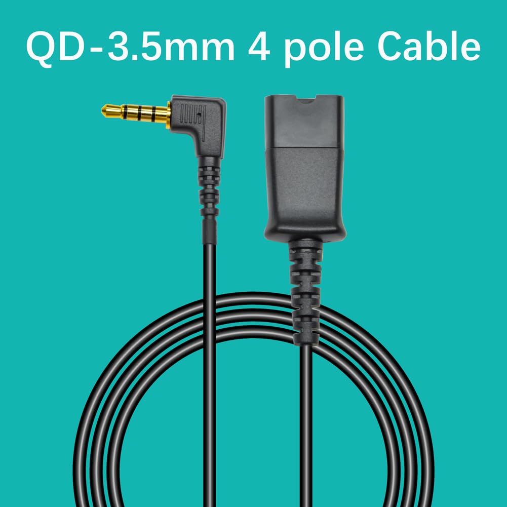 3.5mm Headset Adapter Cable Compatible with Plantronics QD for Android Cell Phone Smartphone Tablet Mac Laptop & Other Smart Devices with Single…