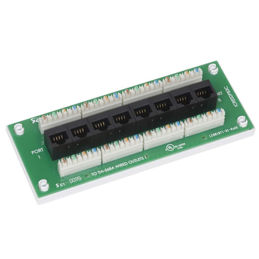ICC 8-Port CAT6 Ethernet Data Module with Universal Adhesive Mount, UL Listed, Compact PCB Board