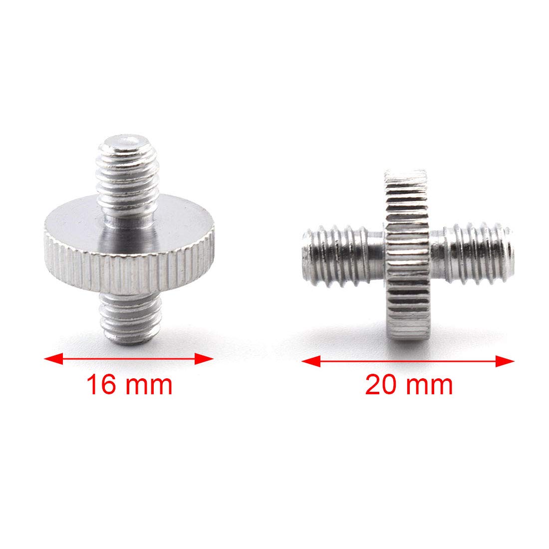 1/4"-20 Male to 1/4"-20 Male Thread Camera Tripod Screw Adapter, SDTC Tech 2 Pack Camera Screws Converter Connector for Quick Release Plate Mounting