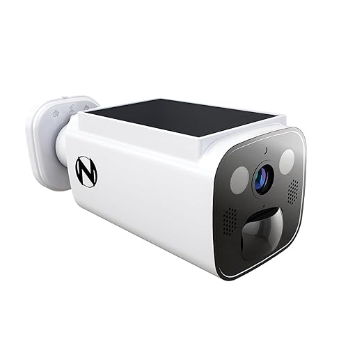 Night Owl 2K Battery Solar Powered Camera with Spotlight and 2-Way Audio - White
