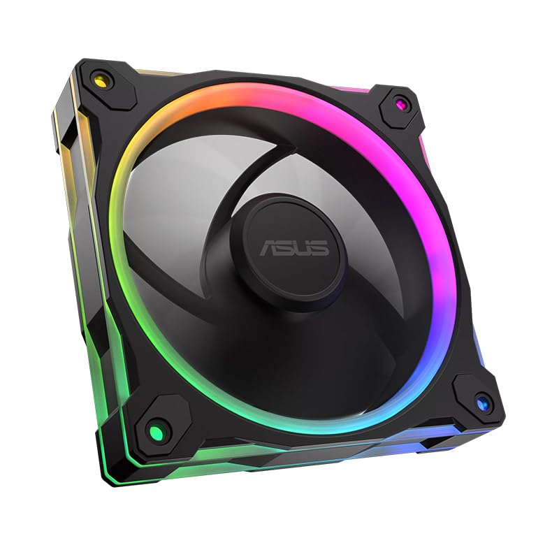 ASUS Prime MR120 ARGB Reverse Fan, Double-Sided Lighting on Frame, 1.1 inches (28 mm) Thick, MR120 Reverse ARGB Fan Black