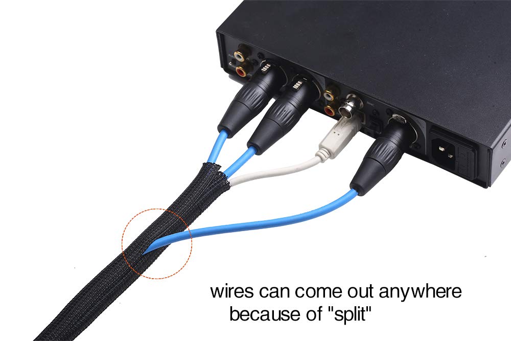 Alex Tech 10ft - 1/2 inch Cord Protector Wire Loom Tubing Cable Sleeve Split Sleeving For USB Cable Power Cord Audio Video Cable - Protect Cat From
