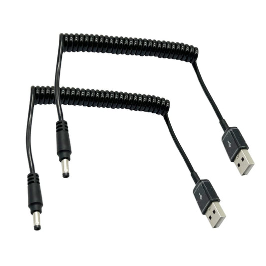 Coiled USB to DC 4.0mm x 1.7mm DC Barrel Jack Power Cable,2Pack USB 2.0 A Male to DC 4.0 * 1.7mm 5V Power Charger Cord for Sony PSP 3000 2000