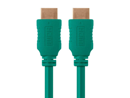 Monoprice HDMI High Speed Cable - 10 Feet - Green, 4K@60Hz, HDR, 18Gbps, YUV 4:4:4, 28AWG - Select Series