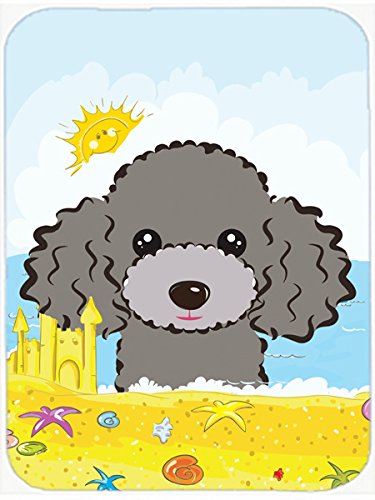 Caroline's Treasures BB2127MP Silver Gray Poodle Summer Beach Mouse Pad, Hot Pad or Trivet for Home Office Gaming Working Computers Laptop Mouse