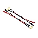 WJSTN Spade Plug to Banana Jack Adapter Cable, 4mm Banana Jack Female to Fork Spades Cable 2 Pack (6in)