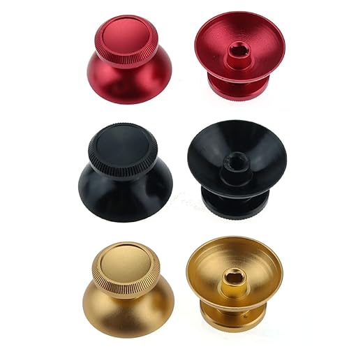 VizGiz 3 Pair Joystick Caps Replacement Aluminum Alloy Metal Mushroom Cap Cover Analog Thumb Grip Stick Cover Thumbstick Repair Rocker DIY for Xbox