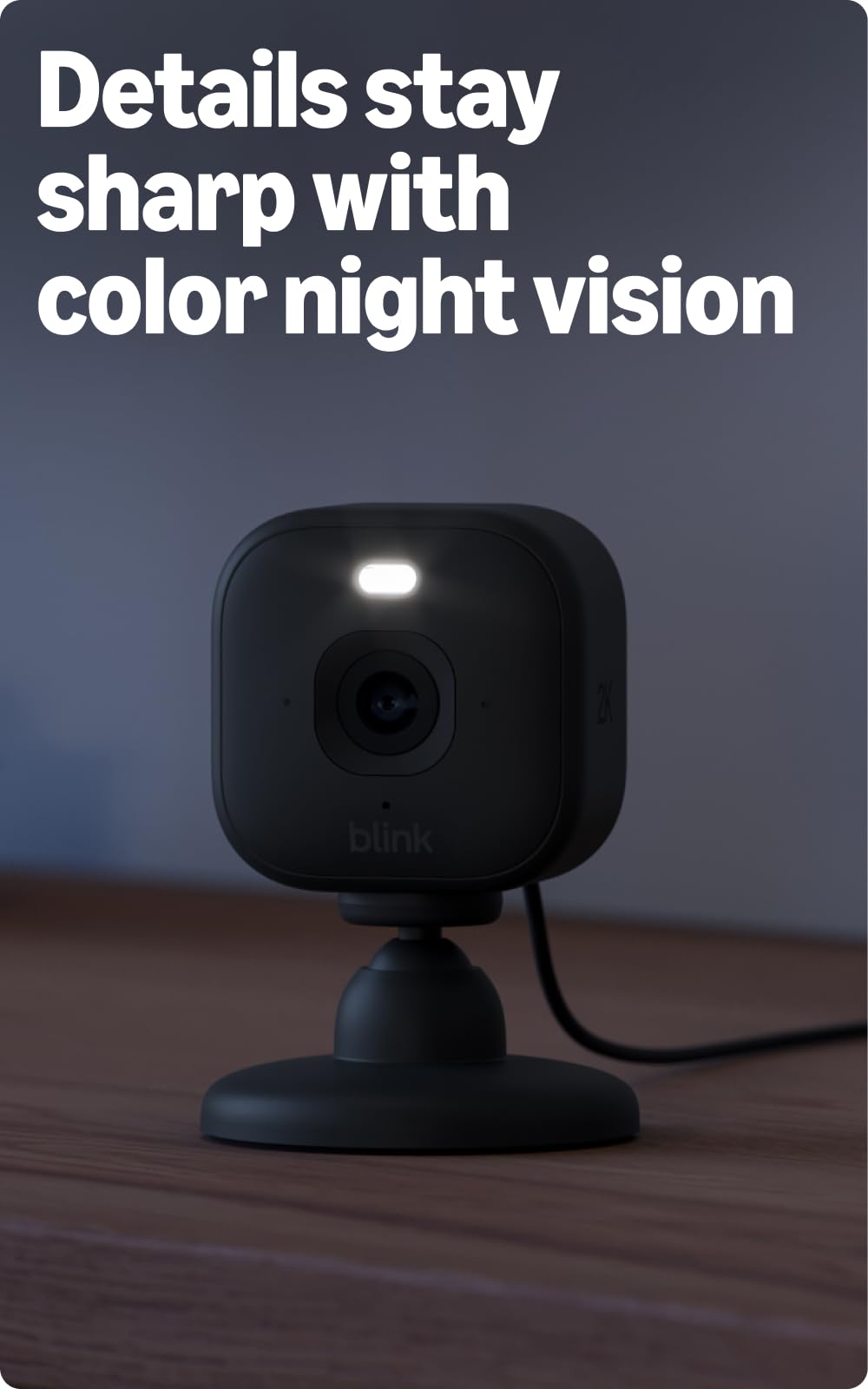 Blink Mini 2K+ (newest model) - Plug-in Home & Pet Indoor Security Camera with 2K video resolution, night vision, enhanced audio, motion detection - 1