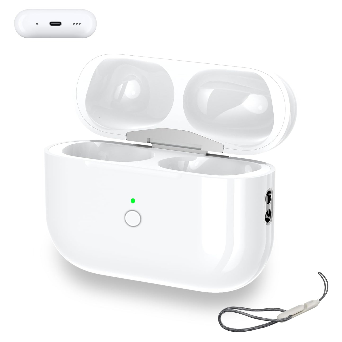 Wireless Charging Case Replacement Compatible with AirPod Pro 2nd & 1st Generation, AirPod Pro 2 1 Case with Bluetooth Pairing Sync Button,USB-C