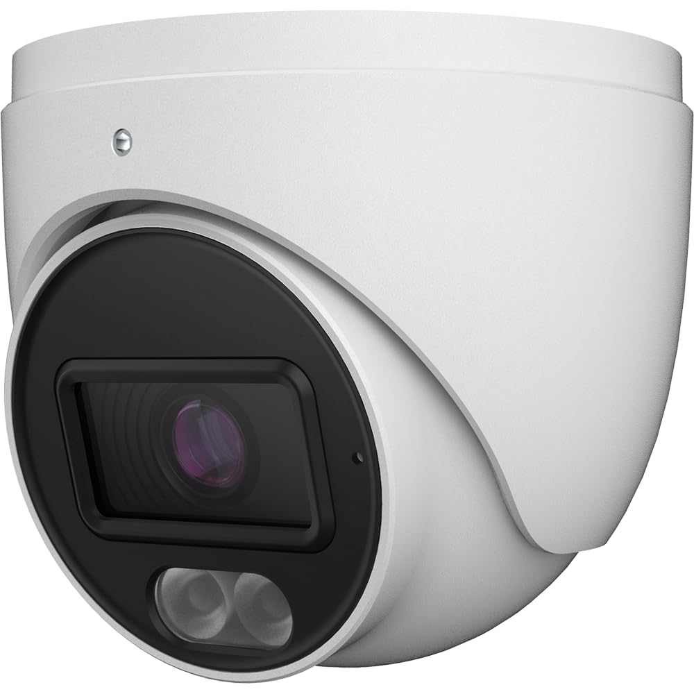 Titanium IP-5IRD8S4C4-28 8MP Full Color Outdoor Network Turret Camera with 2.8mm Fixed Lens, Built-in MIC, White