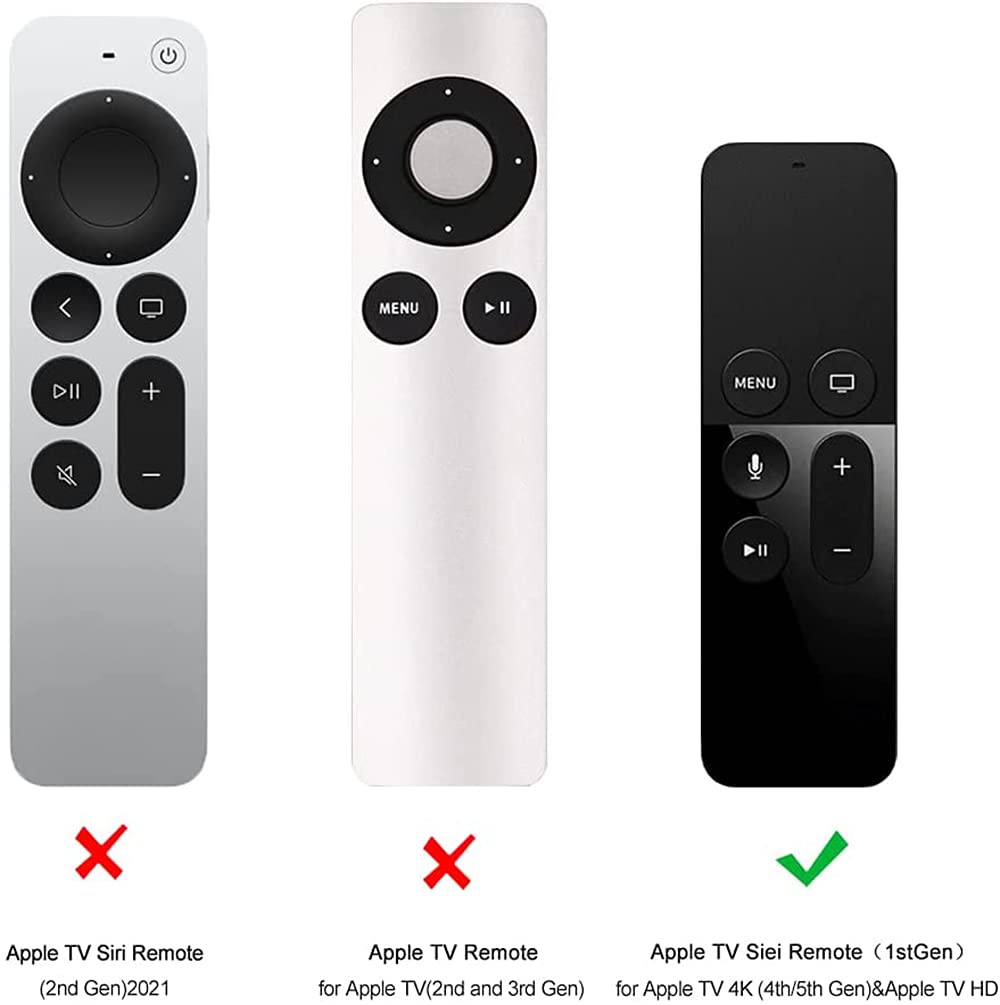 Remote Case for Apple Tv 4th / 5th /4K Generation, Akwox Light Weight [Anti Slip] Shock Proof Silicone Remote Cover Case with Lanyard (Black) -not