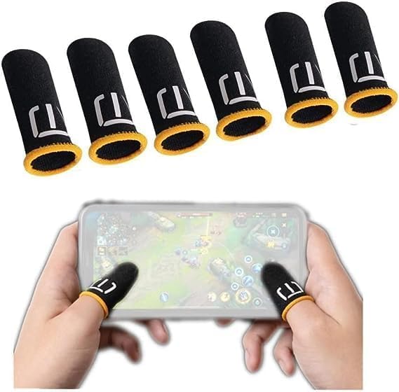 3 Pair Gaming Finger Sleeves Breathable Fingertips Gameler Sweatproof Games-Slip Thumb GR9l5 Gloves for Mobile Cell Phone Gaming Finger Sleeves Gaming