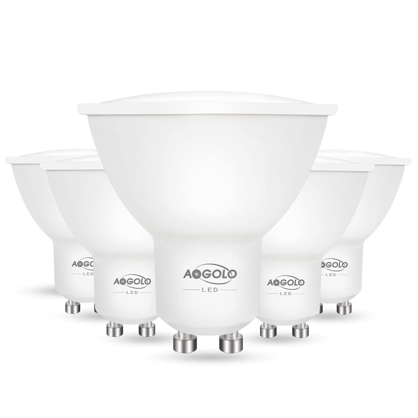 AOGOLO GU10 AC120V LED Light Bulbs, 6 Pcs Daylight White 4200K 50W Equivalent, 500 Lumens, 5.5W LED Spotlight,Non Dimmable, Replacement for Recessed