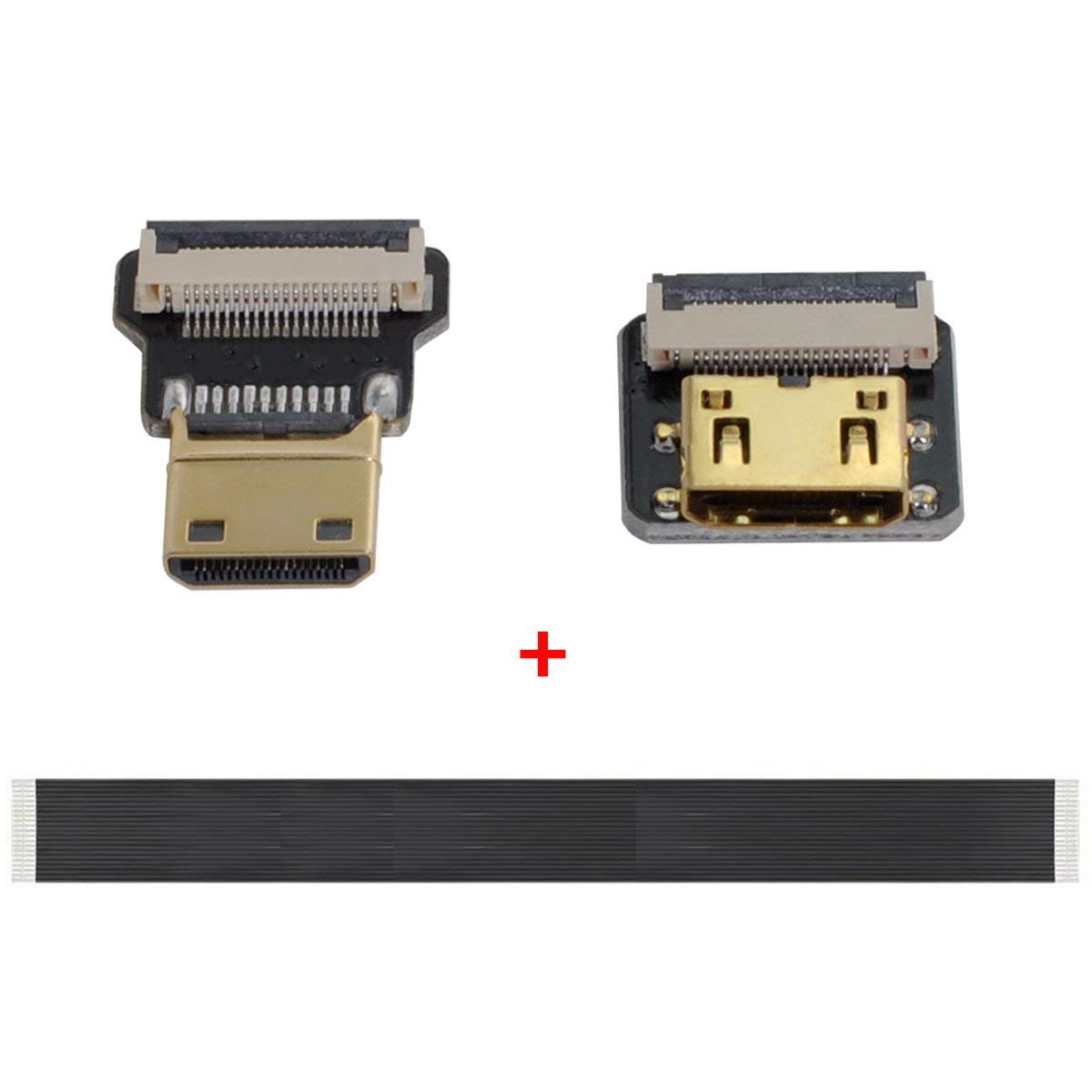 xiwai CYFPV Mini HDMI Male to Mini HDMI Female Extension FPC Flat Cable 1080P for FPV HDTV Multicopter Aerial Photography (0.2m)