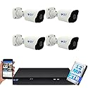 GW Security 8 Channel NVR UltraHD 12MP 6K Face/Human/Vehicle Detection PoE Security Camera System with 4 x 6K 12MP IP Microphone Outdoor/Indoor Smart