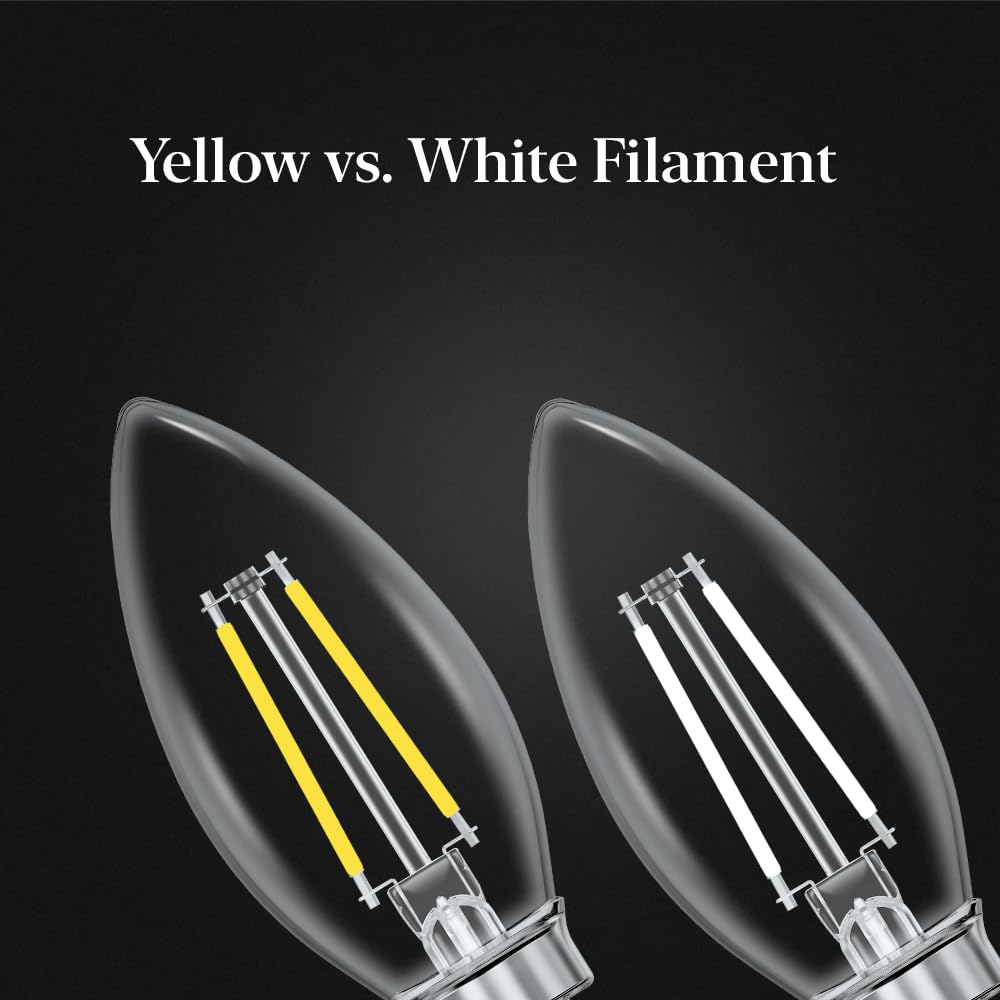 Feit LED Filament B10 E12 (Candelabra) Filament LED Bulb Soft White 40 Watt Equivalence 2 pk