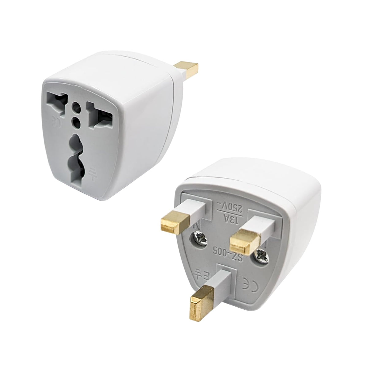 Cellet Universal Travel Adapter: Seamless Plug Conversion for International Travelers AC Wall Power Adapter to Convert China, UK, AU, EU & Other Plugs to US Plug (2PACK) (Type-G (UK HK))