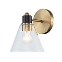 Asher Hamilton AHW-203AGBKCL Monroe 1 Light Wall Sconce | One E26 Medium Base Bulb Required Sold Separately | 60 Watt Max | Damp Rated | Black
