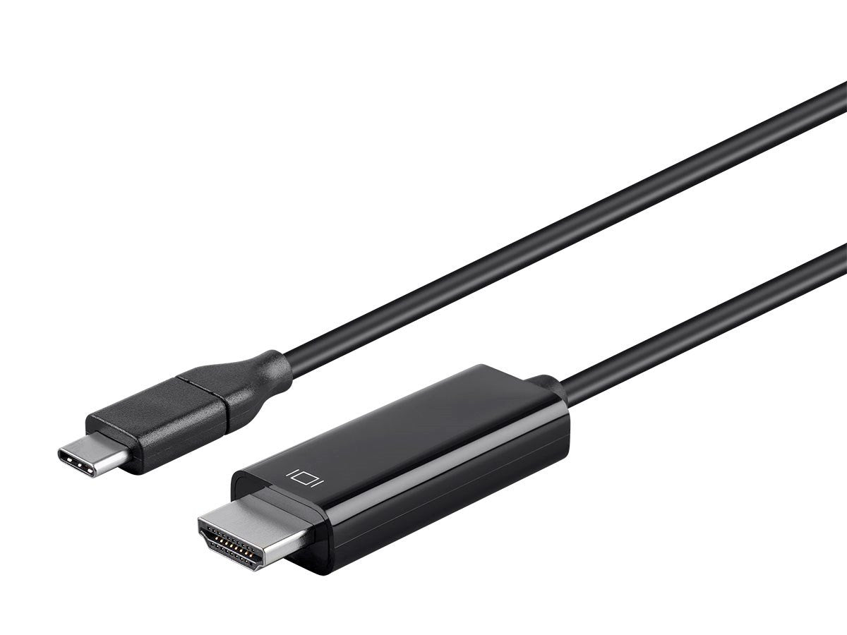 Monoprice USB Type-C 3.1 to HDMI Cable - 5Gbps, 4K@30Hz, Mirror or Expand You PC Display, Plug-n-Play, 6 Feet, Black