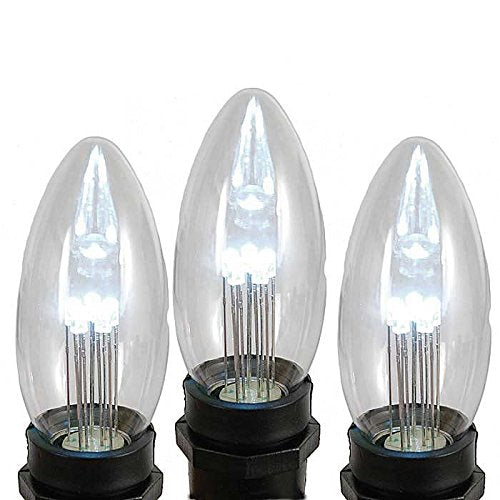 Novelty Lights 5 Pack Pure White C9 LED Outdoor Christmas Light Bulbs