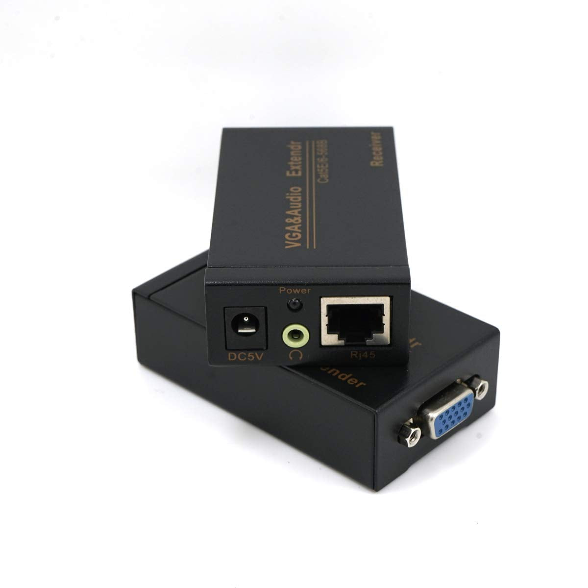 VKBAND VGA Extender Over Cat6 up to 328ft / 100M VGA Extension Adapter Over RJ45 Ethernet Cable (1 Transmitter + 1 Receiver)