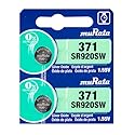 Murata 371 SR920SW Battery 1.55V Silver Oxide Watch Button Cell - Replaces Sony 371 (2 Batteries)