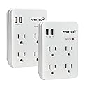 Oviitech Multi-Functional Wall Mount Outlet,Surge Protector,OviiTech 4-Outlet with USB 2.4A Charging Ports Socket Outlets Adapter,1875 W,750