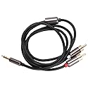 Ciglow 3.5mm Audio Cable, 1m PVC 3.5mm Male to 2 Male Audio Adapter Cable Y Splitter Aux Cable for DJ Controller, Surround Sound, Digital, DTS…