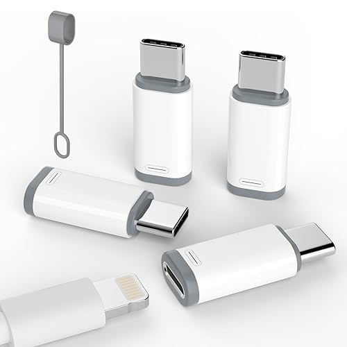Thousover 4 Pack Lightning to USB C Adapter for iPhone 15/16/17 Pro/17 Pro Max,for iPhone 17/16 Charger,17/16 Accessories,Fast Charging & Data…