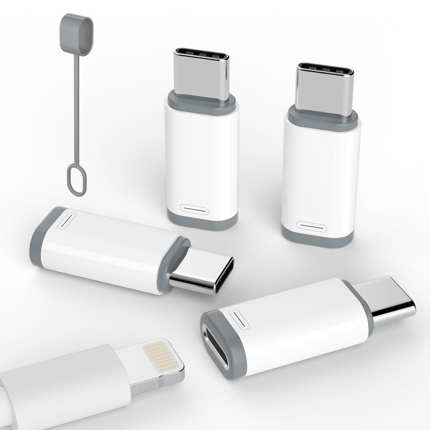 Thousover 4 Pack Lightning to USB C Adapter for iPhone 15/16/17 Pro/17 Pro Max,for iPhone 17/16 Charger,17/16 Accessories,Fast Charging & Data…
