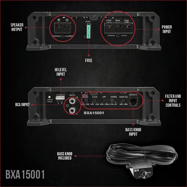 Belva BXA15001 1500W Peak BX-Series 2-Ohm Stable Class-A/B Monoblock