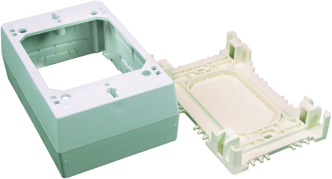Legrand Wiremold NM2 Nonmetallic Plastic Raceway for Extending Power, 1 Gang Outlet Box, 1" Deep, Ivory (1 Pack)