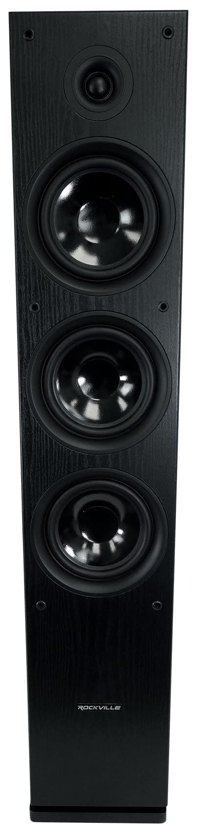 Rockville RockTower 68B Passive Tower Speaker, 8 Ohm, Black, High-Fidelity Sound, Detachable Grille, 3-Way, 6.5", 500W, MDF, Perfect for Home Audio