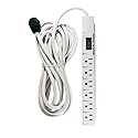 Go Green Power Inc. (GG-16315-15) 6 Outlet Surge Protector, 1200 Joules, White, 15 Ft Cord