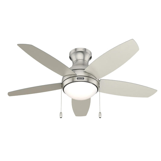 Hunter Fan 44 inch Low Profile Indoor Ceiling Fan with Lights and Pull Chain for Bedroom, Living Room/Family Room, Dining Room, Kitchen, Office
