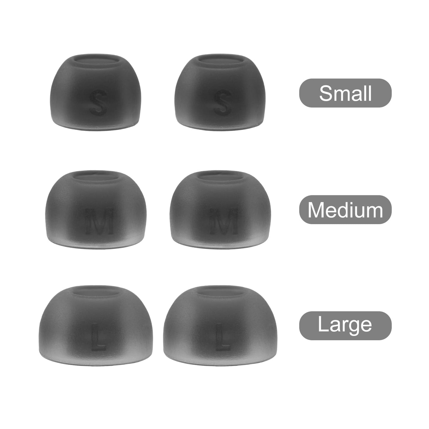 Replacement Earbuds Tips for JBL Tune Buds/JBL Tune Buds 2, Silicone Eartips, 3 Pairs (S/M/L) Black