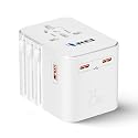 OREI 25W Universal Travel Adapter | 2X USB-C & 1x USB-A | 4-in-1 Charger for 150+ Countries