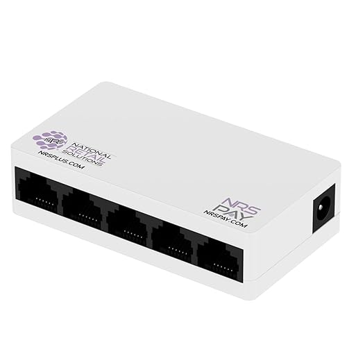 NRS 5-Port Wired Ethernet Switch - Unmanaged Ethernet Splitter for Home or Office, Plug-and-Play, Desktop or Wall Mount, 10/100 MB Ethernet Extender