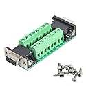 Jienk 1Pcs VGA HDB15 3 Row Male to Female Breakout Board, RS232 D-SUB Serial to 15pin Port Terminal Gender Changer Connector