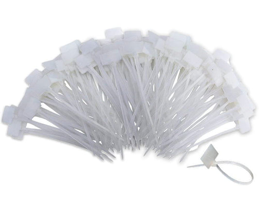 TUZAZO Nylon Marker Cable Zip Ties, 250pcs 6 Inch Self-Locking Cable Labels Tags with Write on Cord Label for Electronics, Network Ethernet Wire