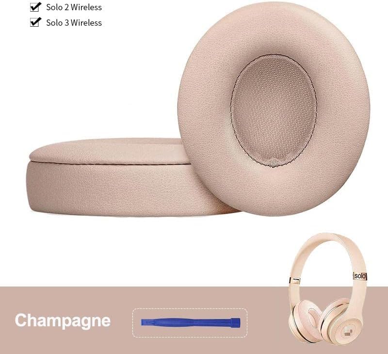 Beats Solo 3 Ear Pads Replacement, BUTIAO Soft Protein Leather Memory Foam Headphone Earpads Ear Cushions Pad for Beats by Dre Solo 3 Wireless & Solo