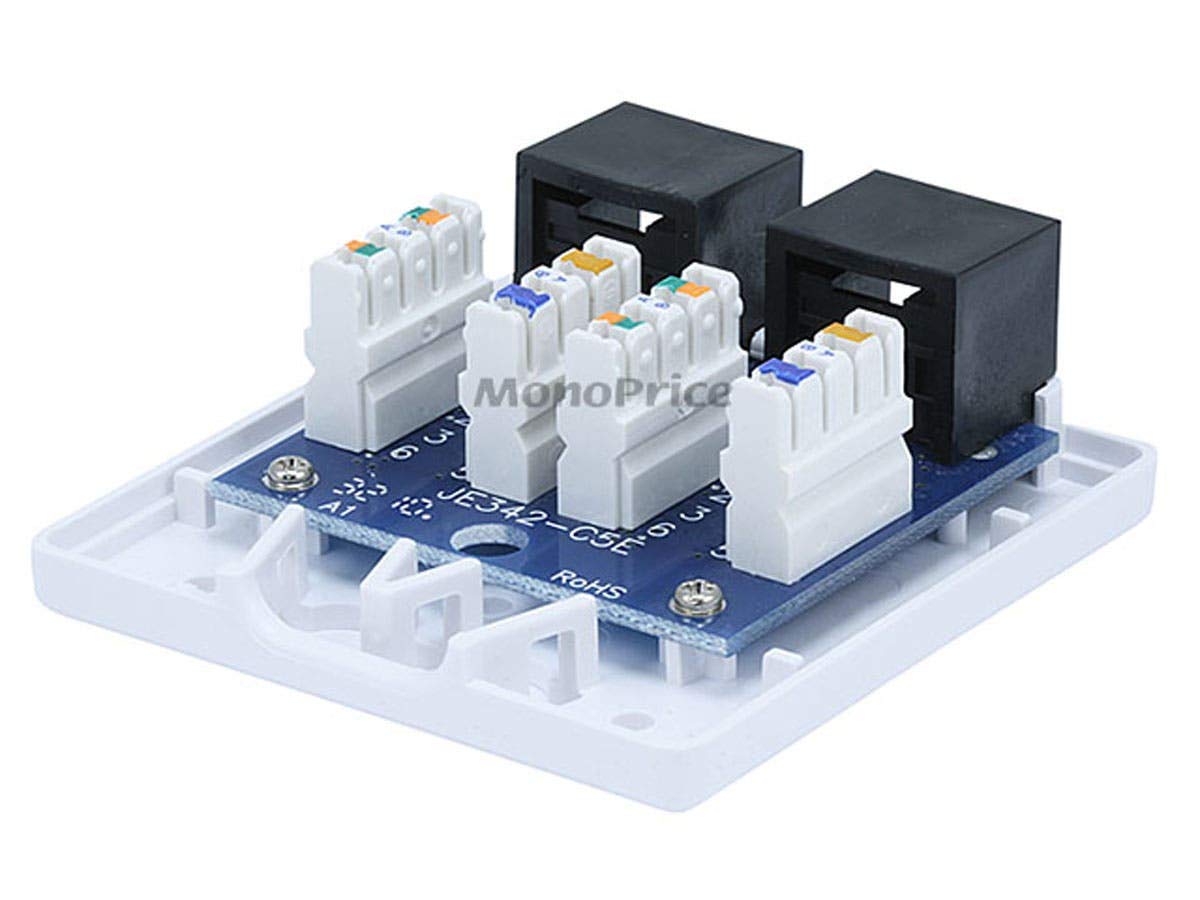 Monoprice Surface Mount Box Cat5e Double (107091) white