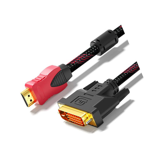 VIVOCH 1.4M HDMI to DVI High-Definition Cable, TV Monitor, Projector Conversion Cable, 4K Bidirectional Interconversion, DVI to HDMI Cable