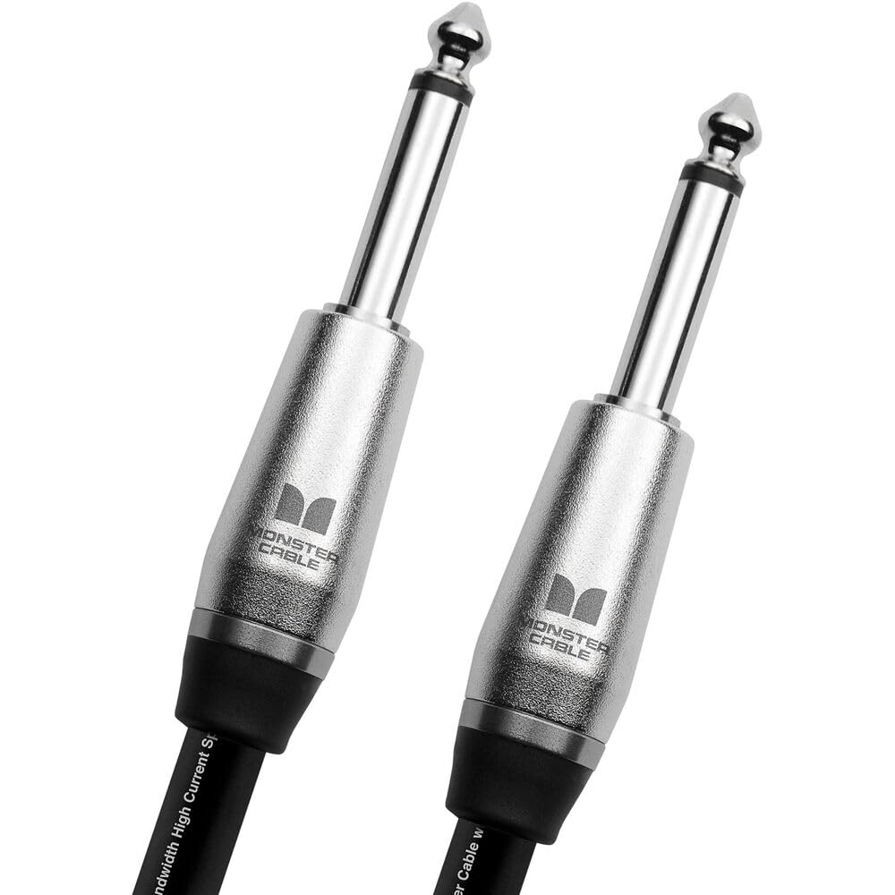 Monster Prolink Performer 600 Speaker Cable 6 ft, Straight 1/4 Inch Plugs, Audio Cord for Guitar, Instrument, Amp and PA Speaker Connections