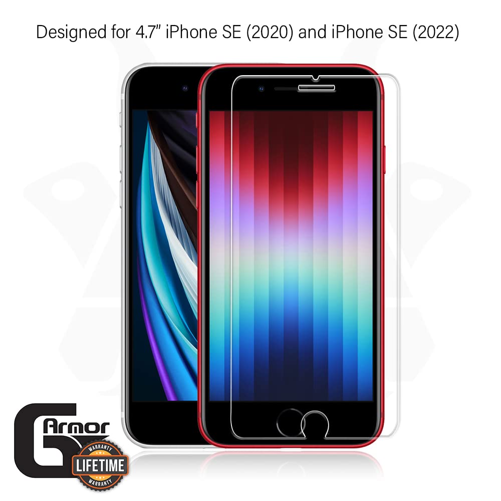 G-Armor 2 Pack Glass Screen Protector for iPhone SE 2nd & 3rd Generation