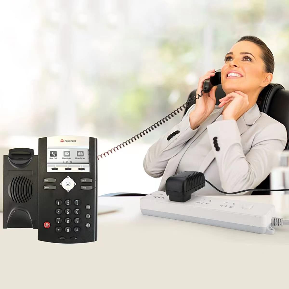 48v Power Supply, 48v Power Adapter is Compatible with polycom IP Phones VVX 300, 301, 310, 311, 400, 401, 410, 411, 500, 501, 511, 600, 601, 611