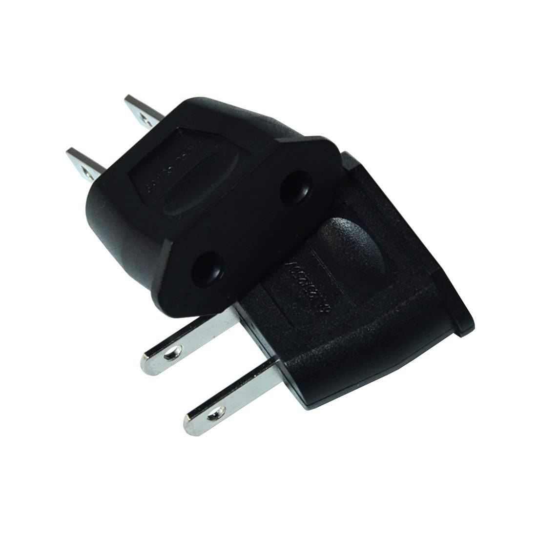 Socket Plug Adapter Europe EU Euro to US Travel Charger AC Power Converter 2PCS(Black)