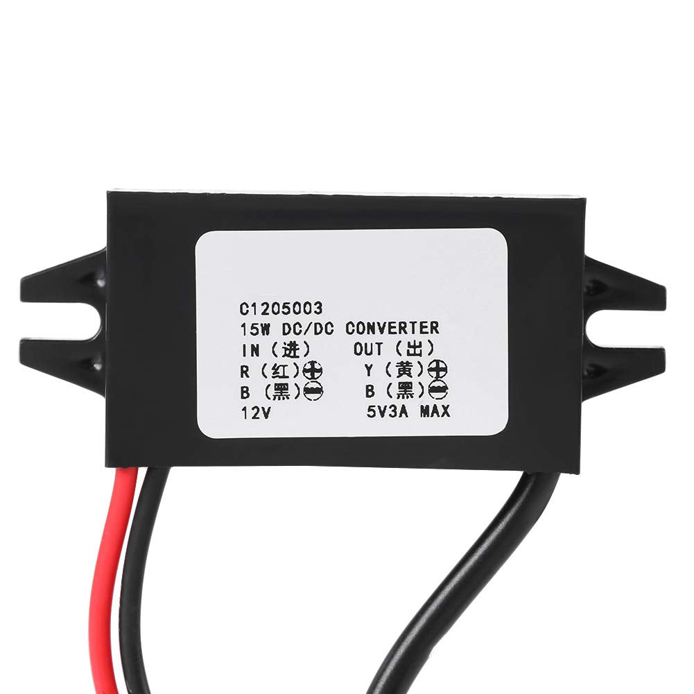 Chazcool 12v to 5v Converter, Buck Module USB Output Power Adapter, 12v to USB Adapter Waterproof Power Converters for Car Smartphone