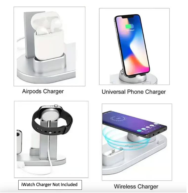 4 in 1 Wireless Magnetic Charging Station for All Apple Watch Series, AirPods Pro 3/2/1, iPhone 14/14 Plus/13/12/11 Pro/Pro Max/X/XS Max,Samsung