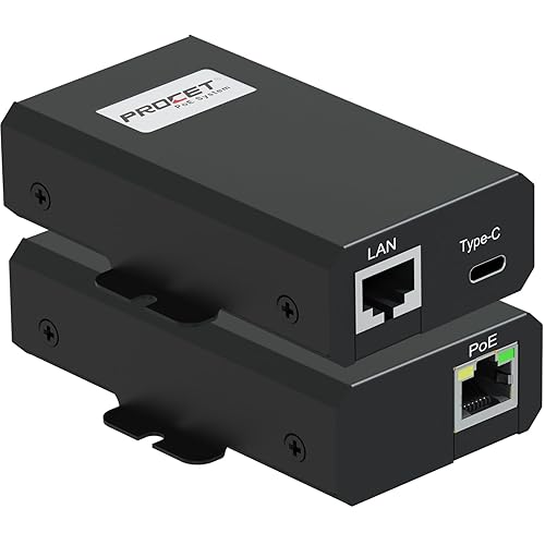 PROCET Gigabit PoE to USB C Splitter 25W Type C with RJ45 Ethernet Connectivity Adapter for eero 6/7, Wireless AP, Tablet, iPad, Google TV, KVM